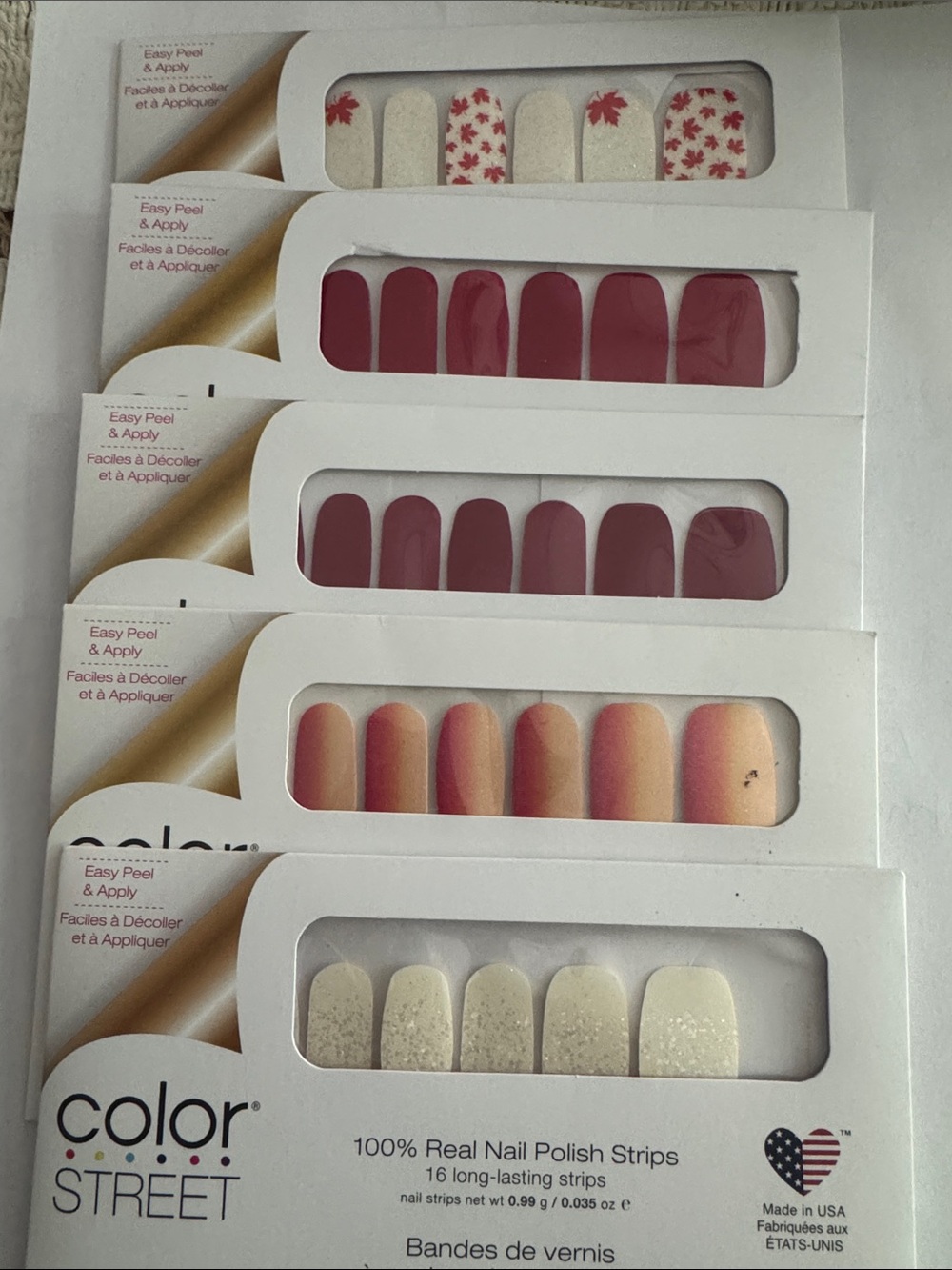 Color Street Nail Polish Strips - Mixed Fall Shades - Canada Day